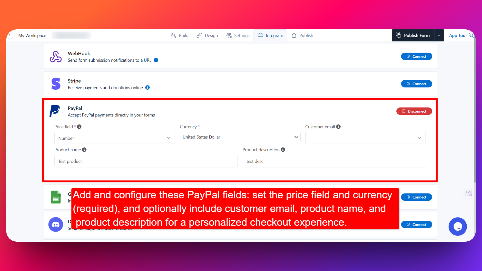 Configuring PayPal Details