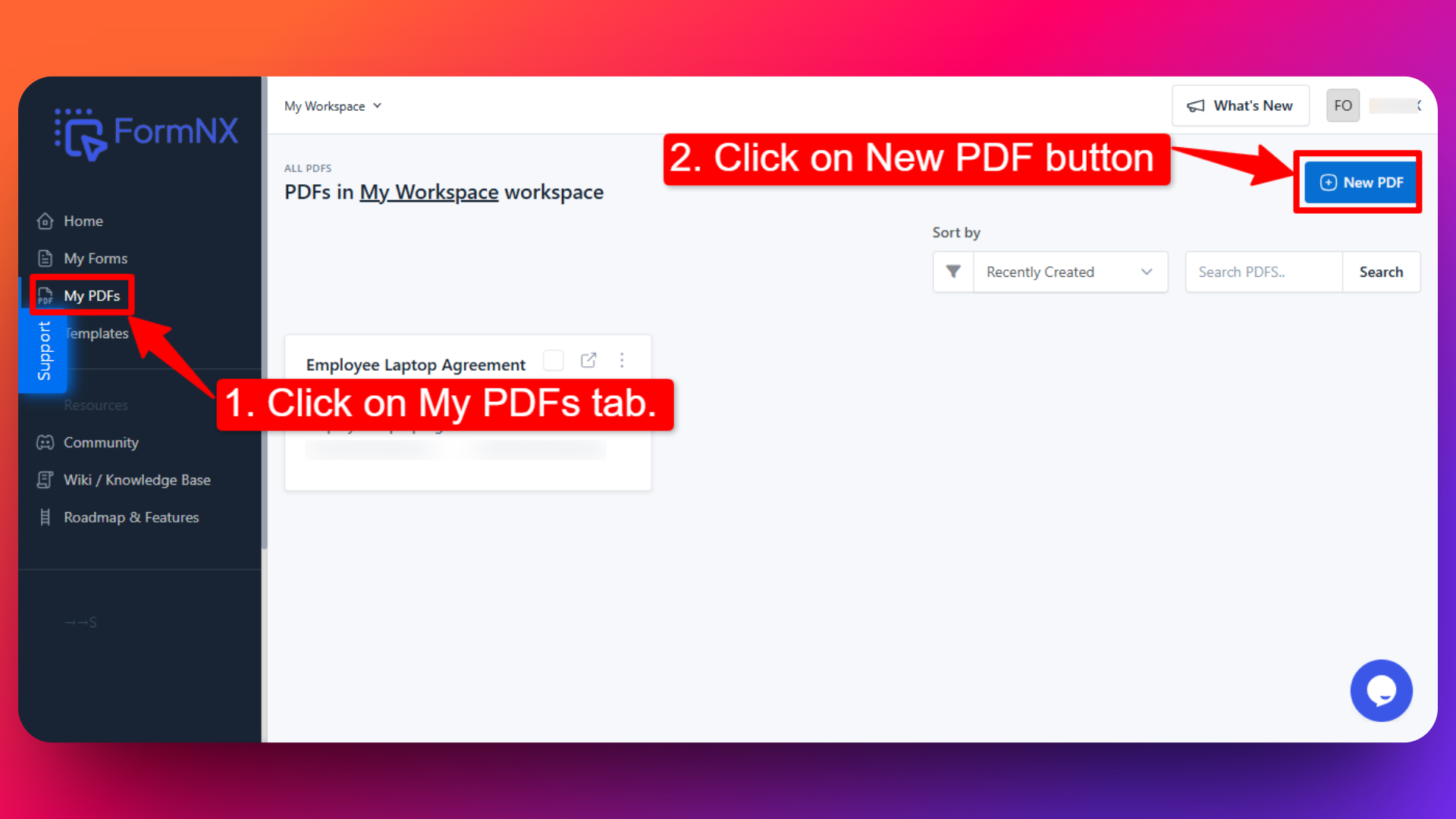 Steps to create a PDF for your Form