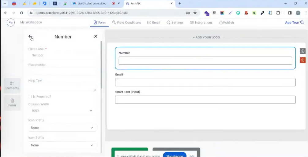 Required fields in FormNX