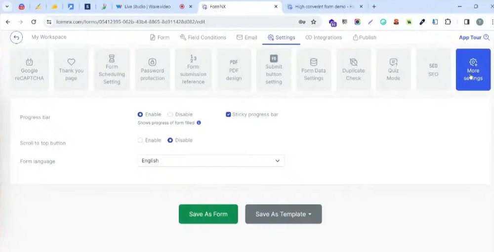Multi-language support feature in FormNX