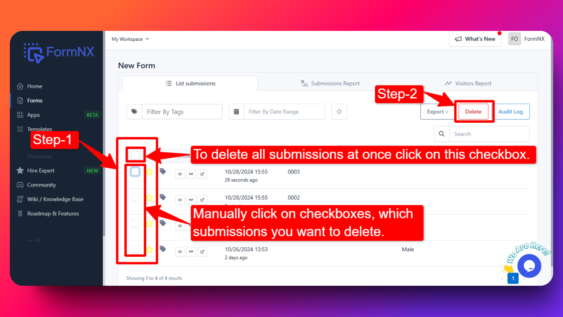 Delete Submissions 