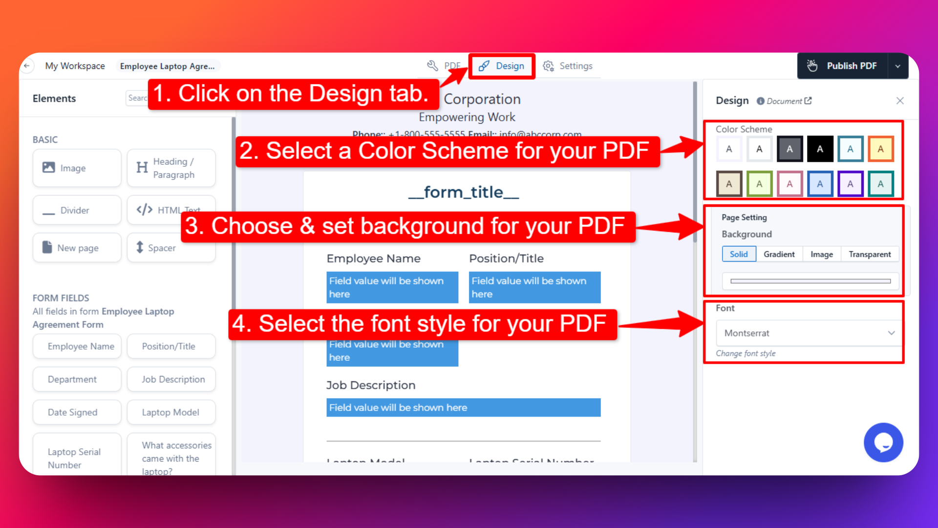 Designing of the PDFs