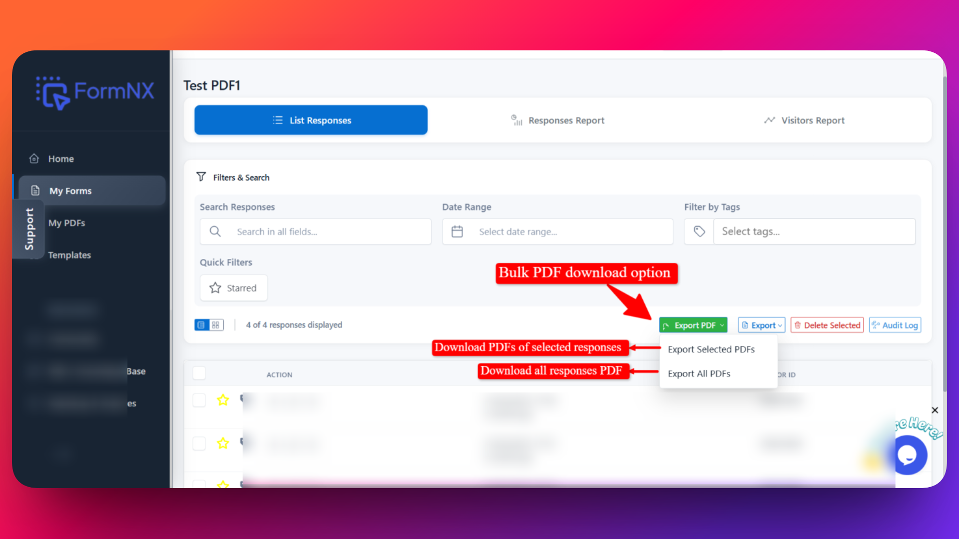 Export Bulk PDFs in FormNX