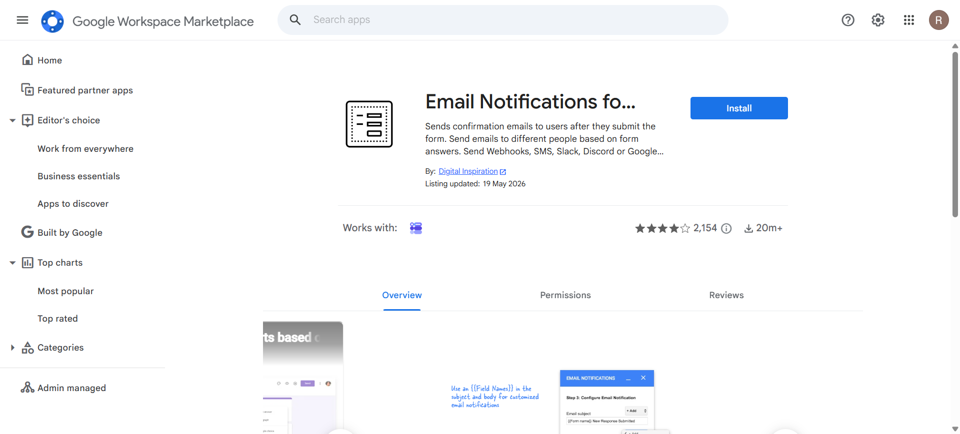Email Notifications add-on for Google Forms