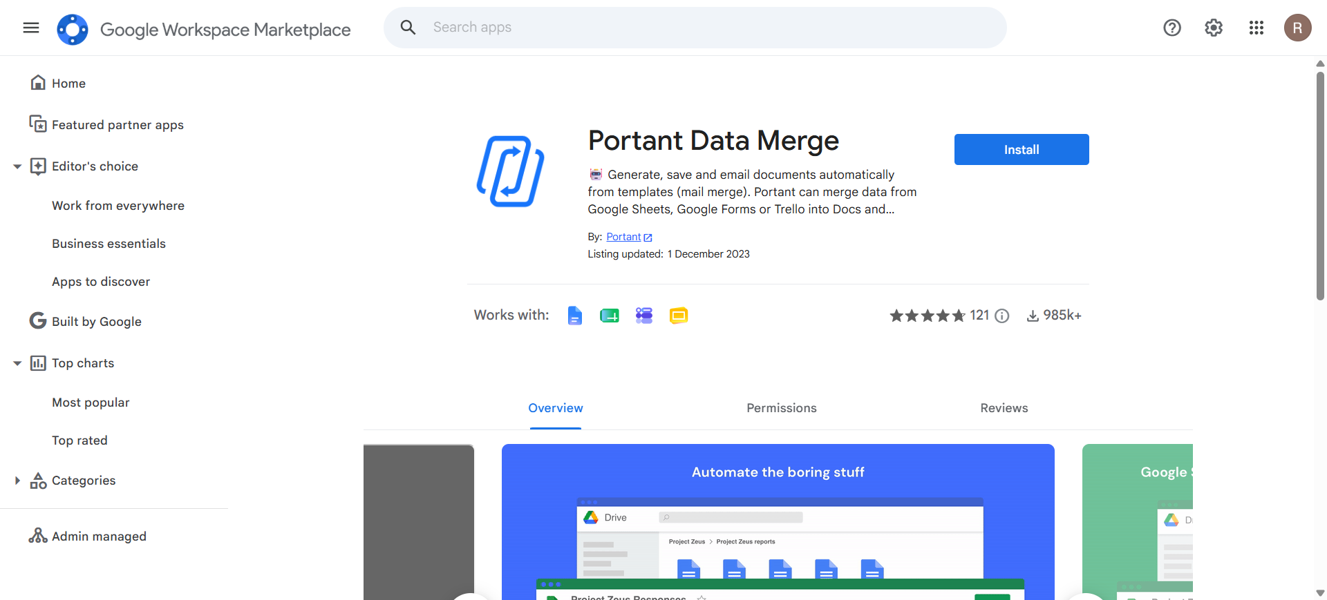 Portant Data Merge add-on for Google Forms