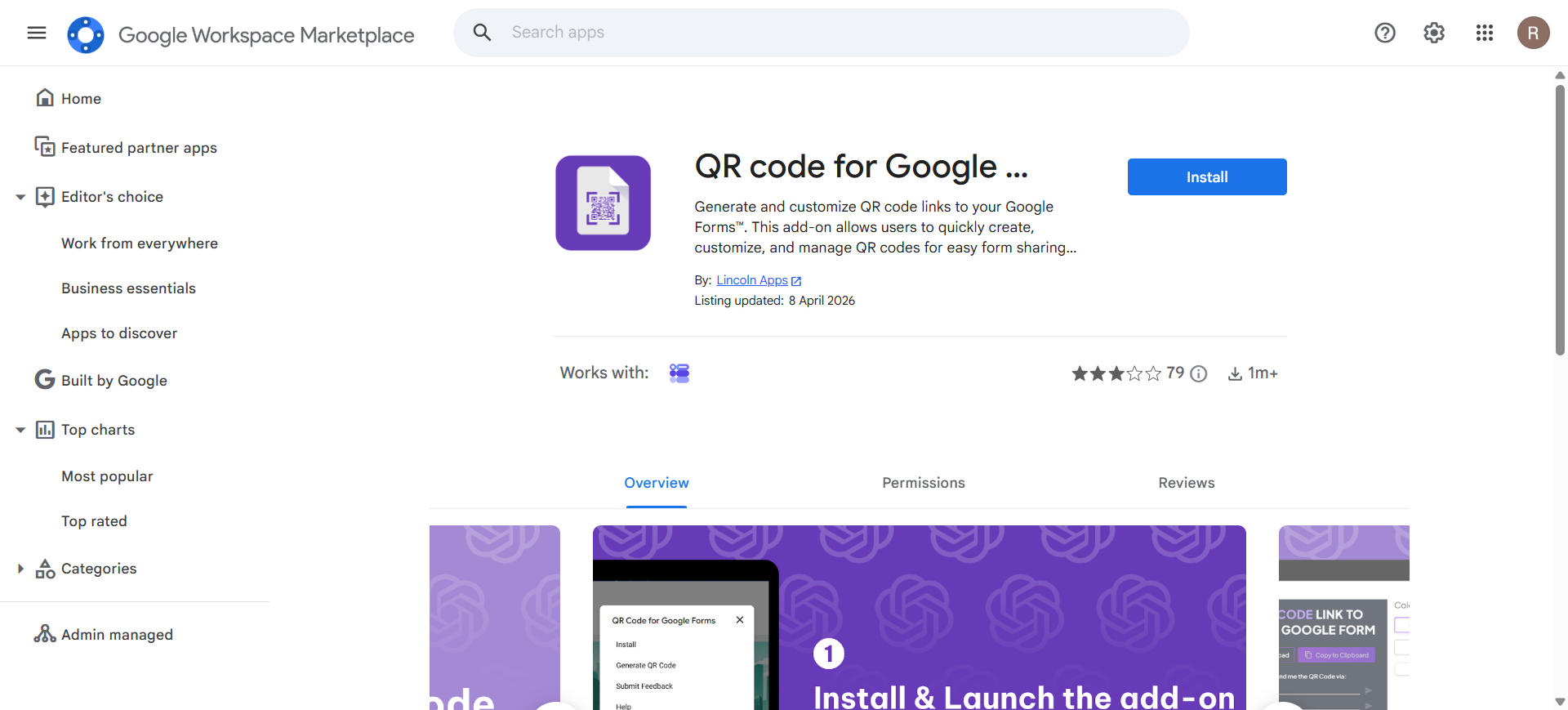 QR code generator add-on for Google Forms