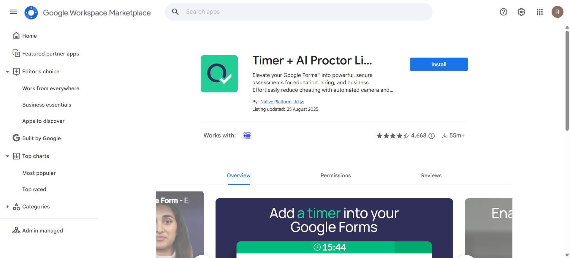 Quilgo quiz timer add-on for Google Forms