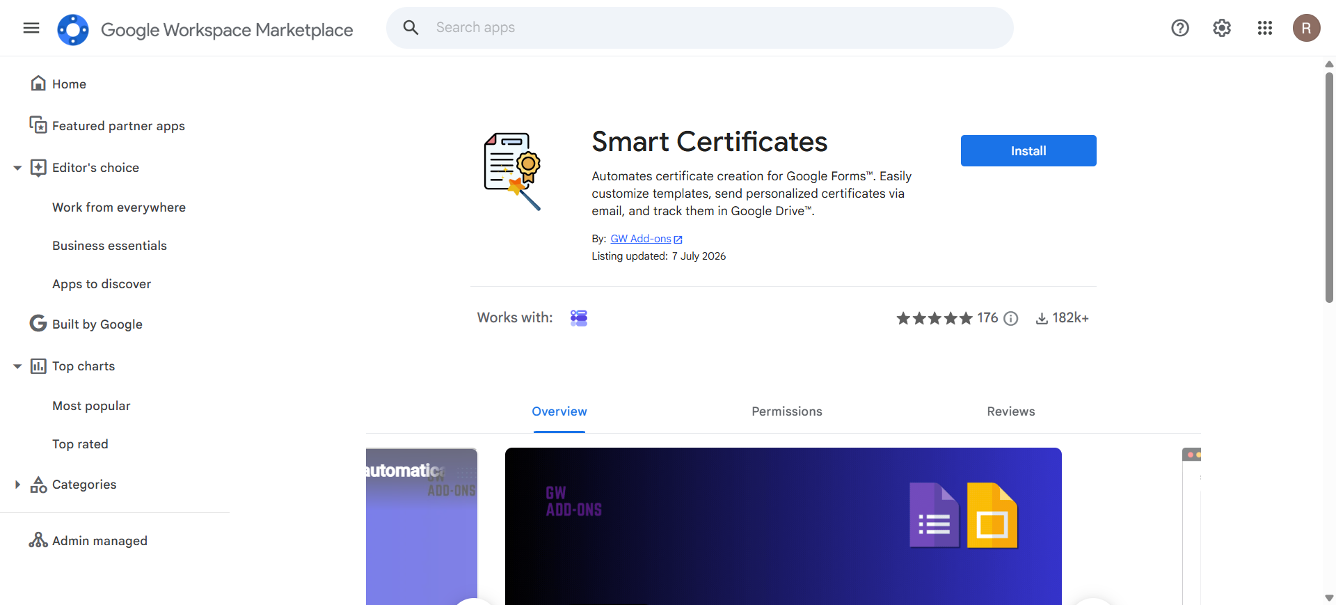 Smart Certificates add-on for Google Forms