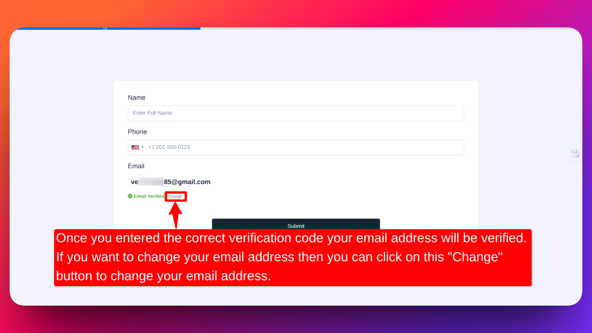 How to change the previous verified email address