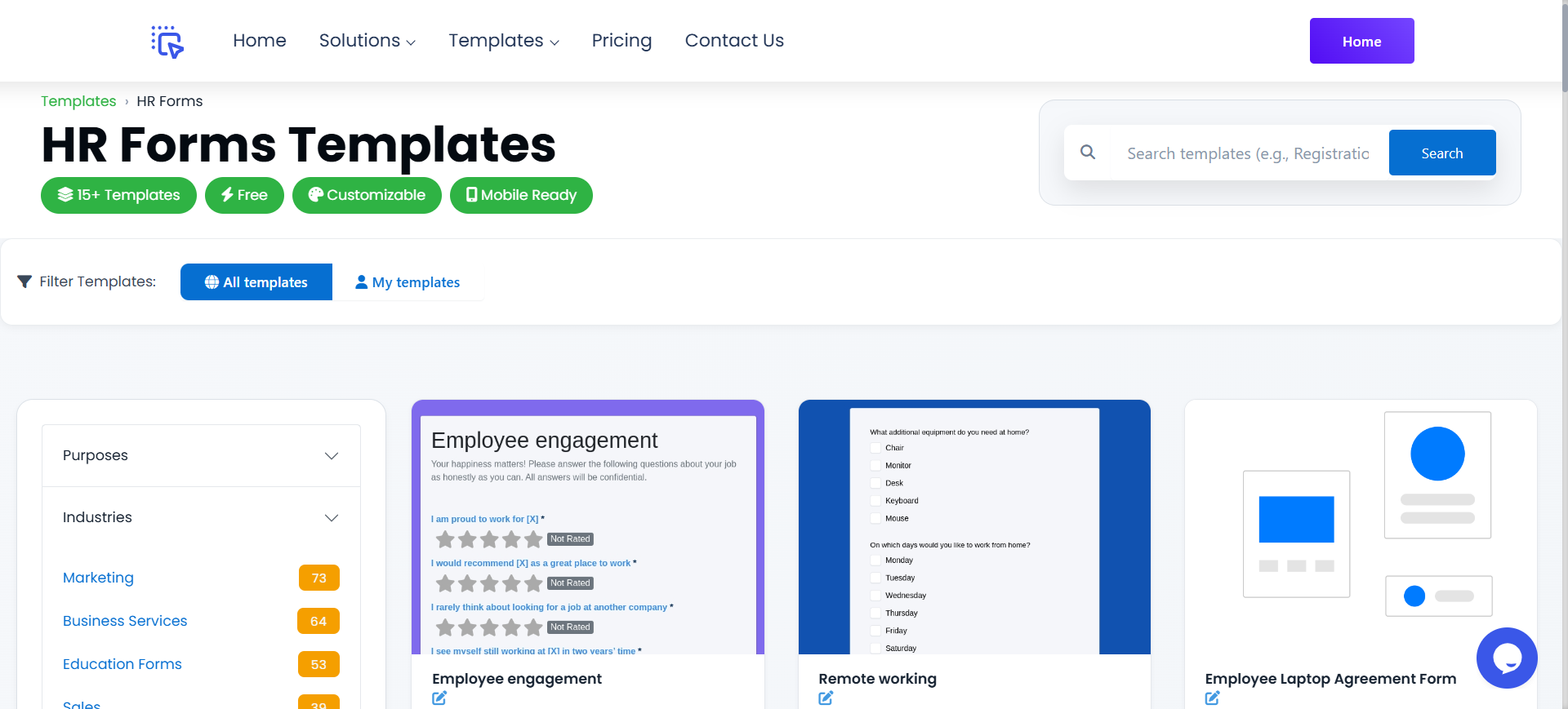 HR forms templates library