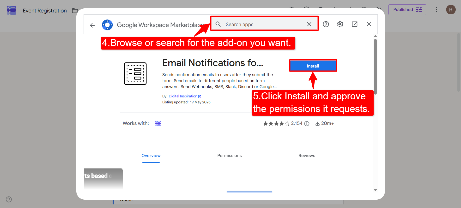How to install add-ons in Google Forms
