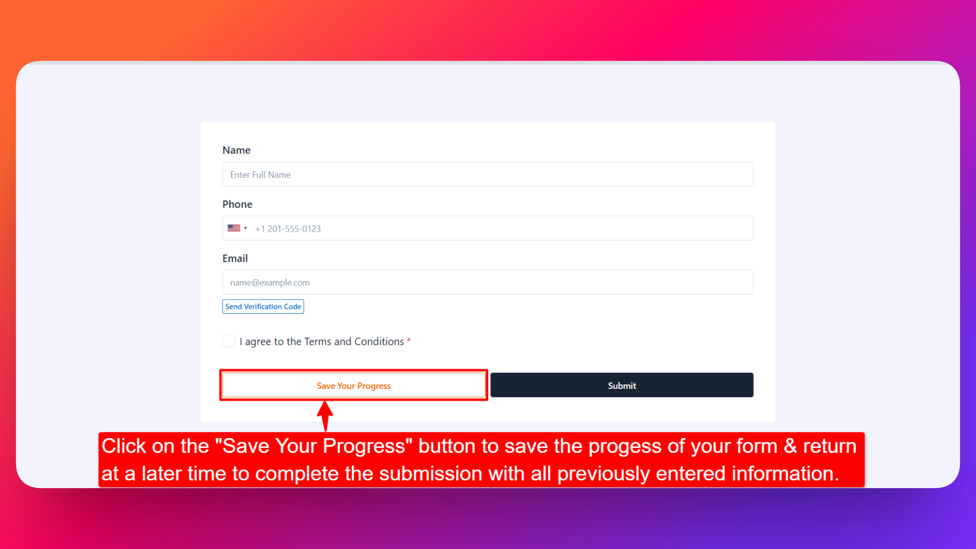 Save Your Progress Button